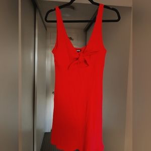 Billabong Women's Red Tie Front A Line Mini Surfer Beach Dress